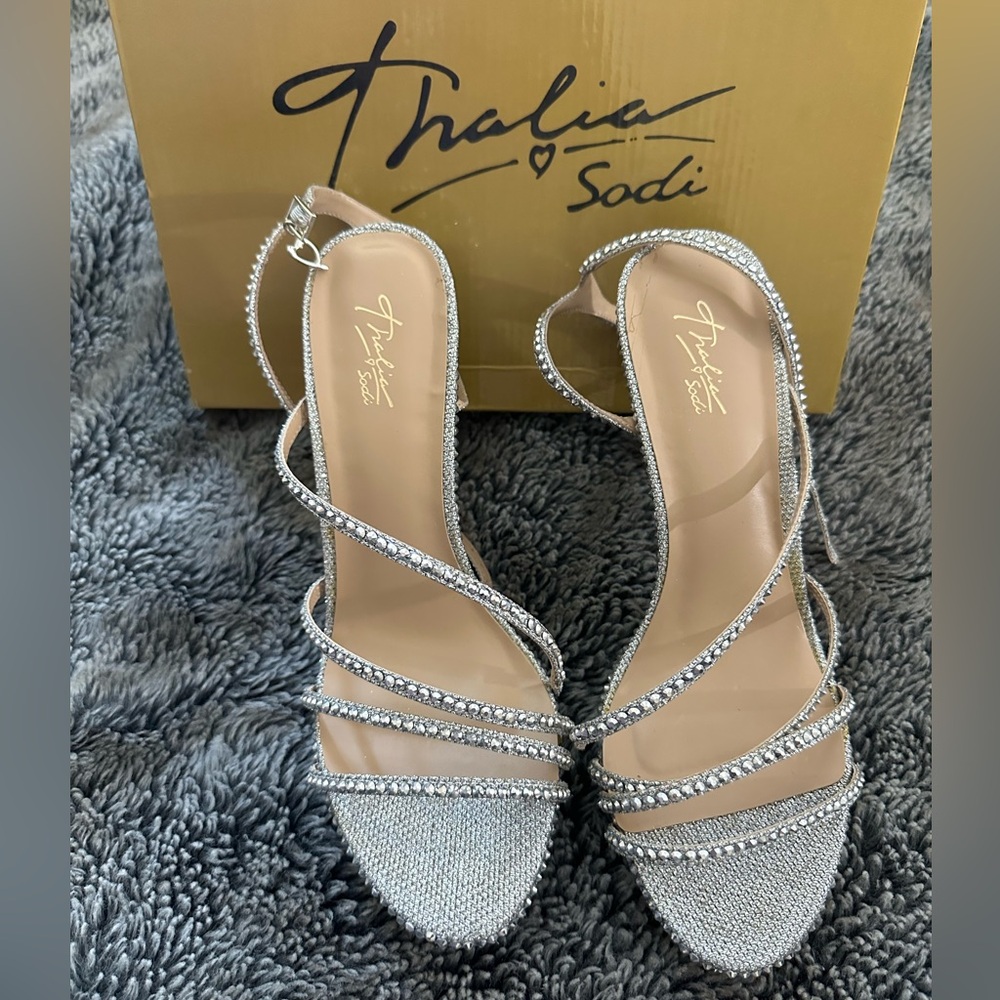 Thalia Sodi Silver Heels